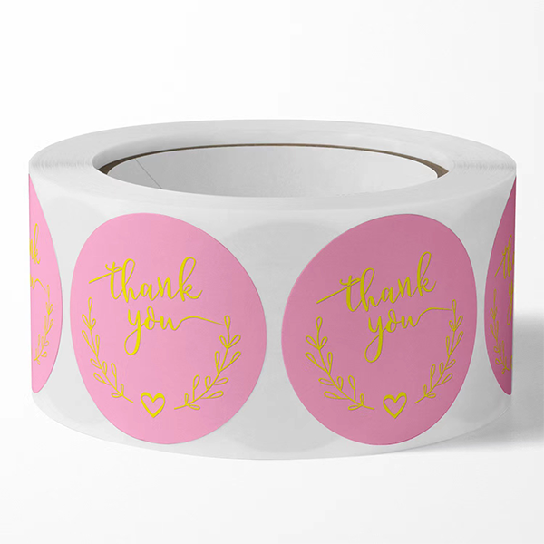 Factory Free sample Eye Liner Box - Chinese Wholesale Adhesive Round Labels Hot Gold Foil Flower Custom Roll 500 Thank You Sticker – Spring Package