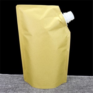 China factory direct supply food liquid kraft paper nozzle stand up pouch bag with spout wholesale