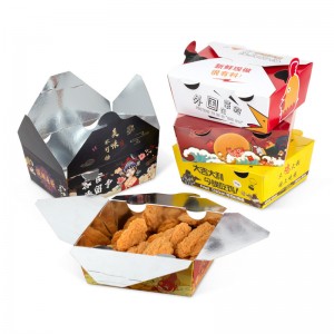 Factory Directly supply China Custom Logo Wholesale Stock Folding Disposable Kraft Paper Hamburger Salad Hot Dog Snack Fast Food Sushi Fried Chicken Fast Food Packaging Box with Window
