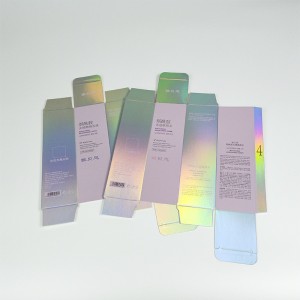 Custom skincare colour box design and printing silver card folding carton cosmetic foundation packaging box