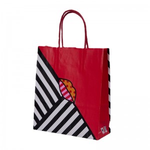 Kraft handbags paper bags thickened takeaway packing bags gift packaging bags printed logo