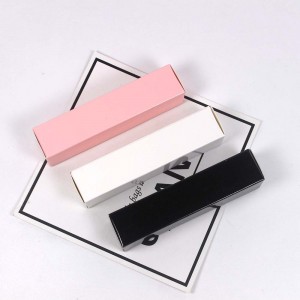 Lip gloss tube White paper box 23*23*103mm perfume lipstick Black box can print logo