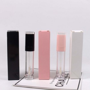 Lip gloss tube White paper box 23*23*103mm perfume lipstick Black box can print logo