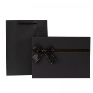 Gift Box Black Rectangle Bow Gift Box Valentine’s Day Birthday Box Lipstick Creation Gift Box