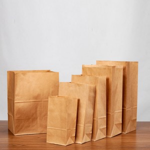 Brown Kraft greaseproof food packaging bag toast bread takeaway paper bag