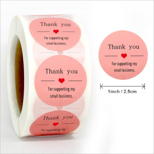 professional factory for 3m Sticker - China Factory Custom 1/1.5 inch Circle Stickers Round Label 500 Small Business Thank You Stickers – Spring Package