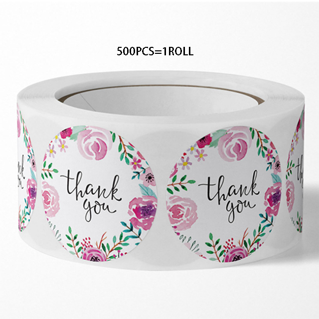 Good Quality Thermal Label Paper – Wholesale Custom 1 inch Circle Stickers Round Label 500 Thank You Stickers Roll for Small Business – Spring Package