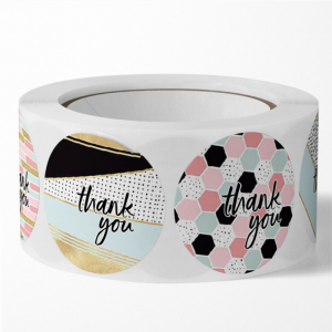 Adhesive Round Labels Beauty Custom Paper Roll Thank You Sticker For Decoration