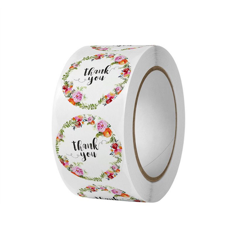 Manufacturers Decorative Round Thank You Label Stickers For Small Business