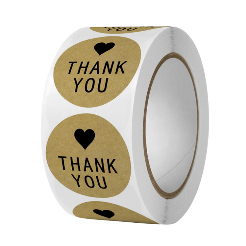 Hot Sale Custom Luxury Thank You Stickers for Small Business with Heartd-shape