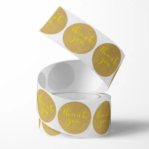 Various Types Wedding Party Decoration Labels Good Price Round Kraft Paper Roll Sticker Floral Thank You Sticker Labels