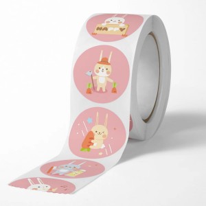 2022 Custom Waterproof Scratch Resistant Beautiful Reward Label Kids Gift Animal Cartoon Adhesive Label Stickers