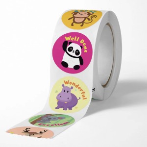 Custom Cute Animal Encouraging Homework Teacher School Gift Party Self-Adhesive Stickers for Children