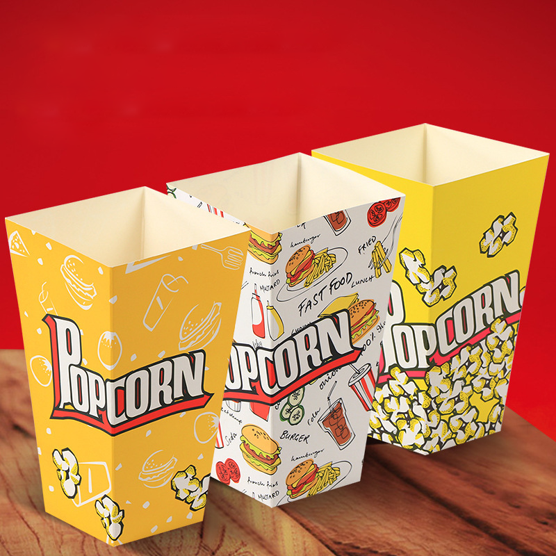 China Factory Custom Print Disposable Paper Popcorn Bucket Food Fried Chicken Paper Bucket Box