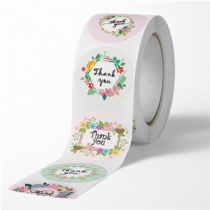 Wholesale Printing Sizes Self Adhesive Round Custom Coated Paper Thank You Stickers with Logo