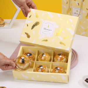 2022 China Food Grade Custom Size Cardboard Art Paper Gift Macaron Packaging Box For 6pcs