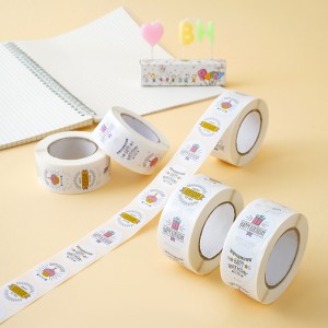 Custom Printed Roll Round Adhesive Labels Stickers for Birthday