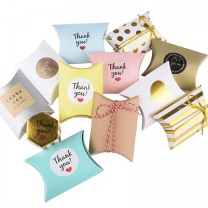 Outuxed 3.5 x 2.8 Inches Mini Favor Kraft Pillow Small Gift Boxes for Packaging Small Business