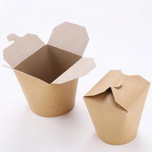 Special Design for China Disposable Eco-Friendly Kraft and White Paper Food Noodle Box with PE/PLA Coating 26oz