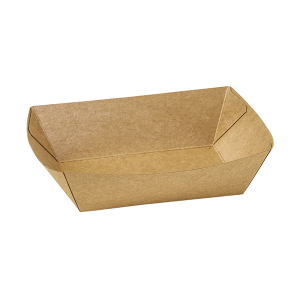 Wholesale OEM/ODM China Biodegradable Natural Kraft Paper Cardboard Boat Shape Box for Serving Food
