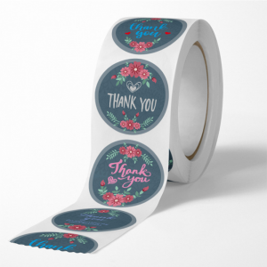 Hot Sale 500 pcs 2.5cm 1 inch Roll Self Adhesive Label Christmas Thank You Sticker