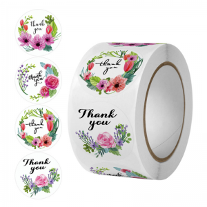 2022 Amazon Printed Roll Adhesive Paper Round Thank You Label Stickers for Small Business