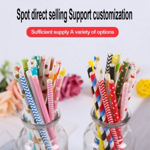 China wholesale supplier 25pcs food drink biodegradable white custom disposable paper wrapped straws for party drinkware supplies