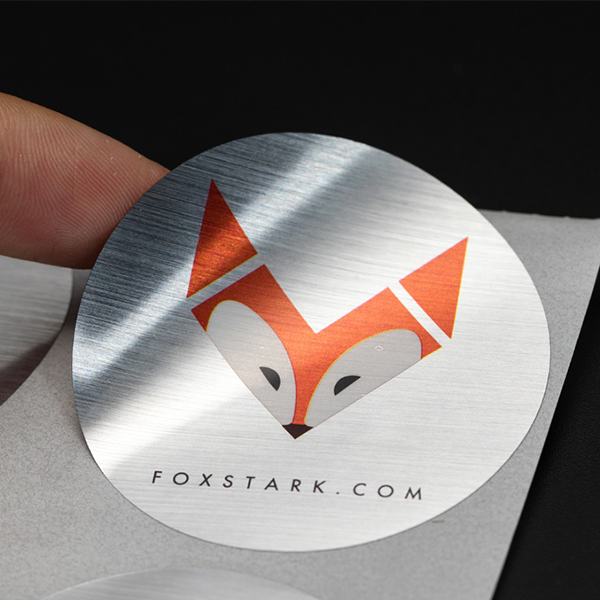 Silver Fox Round Packaging Roll Waterproof Label Sticker