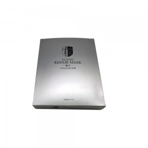 Personalize Silver Card Box Facial Mask Cosmetics Boxes Luxury Packaging
