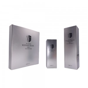 Personalize Silver Card Box Facial Mask Cosmetics Boxes Luxury Packaging
