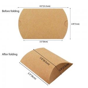 Outuxed 3.5 x 2.8 Inches Mini Favor Kraft Pillow Small Gift Boxes for Packaging Small Business