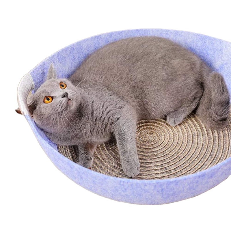 Felt Cat Pet Cave Pet House Cushion Detachable Washable Indoor Nest Bed for Cat Puppy