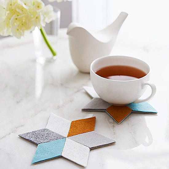 Creative geometric mouse pad splicing felt tea cup mat placemat coaster set