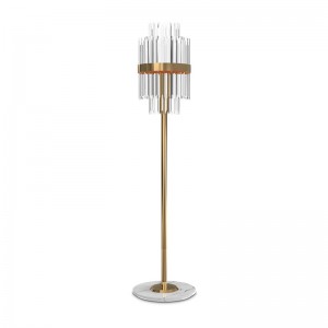 Floor Lamps SPWS-FL003 The statue of liberty has exquisite and rich lines, brass and crystal and marble base, harmonious and elegant glass crystal floor lamp