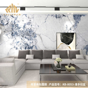 KB-8053 Factory direct sale PVC Film For Wall decoration pvc marble series film skin feel scratch resistant unfade furniture PVC film