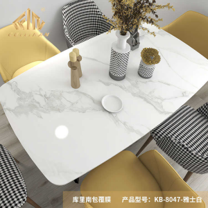KB-8047 2021 Decoration PVC Film for Wall Panel pvc marble series film Skin feeling scratch resistance Pvc Laminating Film for Furniture