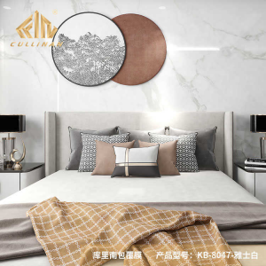 KB-8047 2021 Decoration PVC Film for Wall Panel pvc marble series film Skin feeling scratch resistance Pvc Laminating Film for Furniture