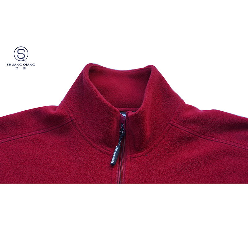 High-quality kintted long sleeve keep warm stand collar half zipper rib TC 65%polyester/35%cotton fleece sweater embroidery logo