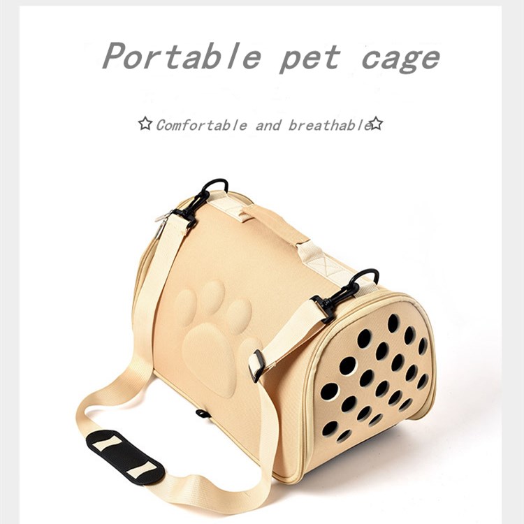 Portable Pet Handbag - Pet supplies space dog bag Removable cushion and breathable net, foldable cat and dog back bag EVA pet outing bag – Sansan
