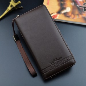 Casual long zipper wallet classic calm men’s wallet multi-function large capacity adult wallet