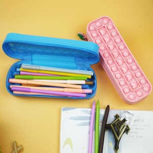 Fashion school student pencil box push bubble rainbow anti-stress puzzle children adult decompression sensory toy gift