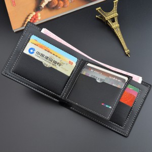 Men’s Wallet Men’s Short Three-fold Open Wallet New Multi-Card Position