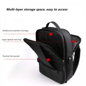Slim laptop backpack business work bag with USB charging port computer backpack fits 13.3 inch laptop