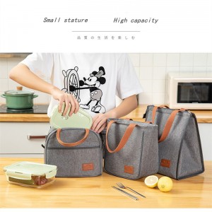 Fashionable multifunctional portable insulated lunch bag for leisure and business outing round bucket insulated bag
