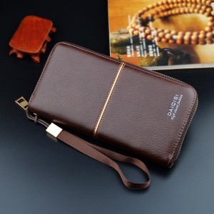 Detachable hand strap adult wallet high-end business men’s wallet long zipper wallet