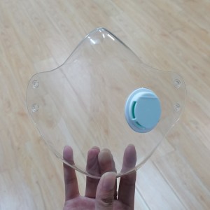 New protective PC soft rubber mask, transparent face mask, splash-proof isolation with breathing valve protective cover