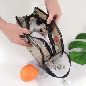 High definition China New PVC Transparent Cosmetic Bag Washing Storage Bag Large Capacity Waterproof Beauty Storage Cosmetic Bag