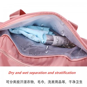 Leisure bag with independent shoe position dry and wet separation travel bag sports gym bag diagonal hand travel bag
