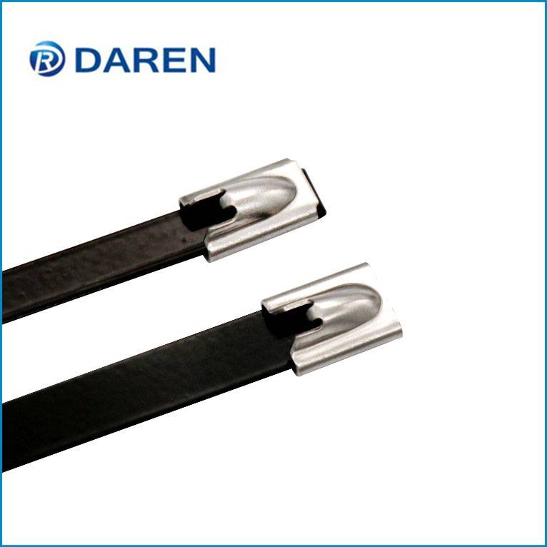 Factory wholesale Customer Logo Self Locking Metal Cable Tie - Stainless steel cable Ties-Ball-Lock Polyester Coated Ties – Daren