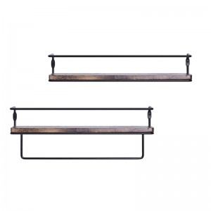 Wall shelves with towel bar